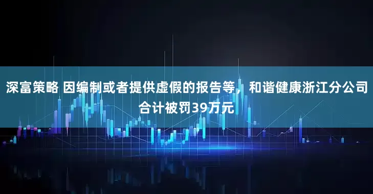 深富策略 因编制或者提供虚假的报告等，和谐健康浙江分公司合计被罚39万元
